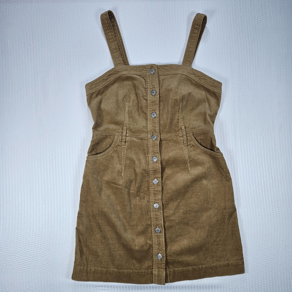 Levi's Brown Corduroy Button-Up Mini Dress
